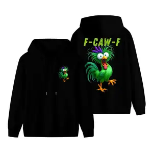 Crazy Rose Funny Crow F-CAW-FChicken Humorous Hoodie