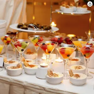 60 Pack Disposable Martini Glasses, 5.5oz Clear Plastic Cups for Parties, Elegant Appetizer Dessert Cups, Cocktail Glasses for Wedding Baby Shower Events