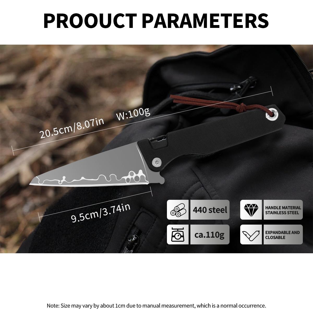 Black Tactical Folding Survival Knife