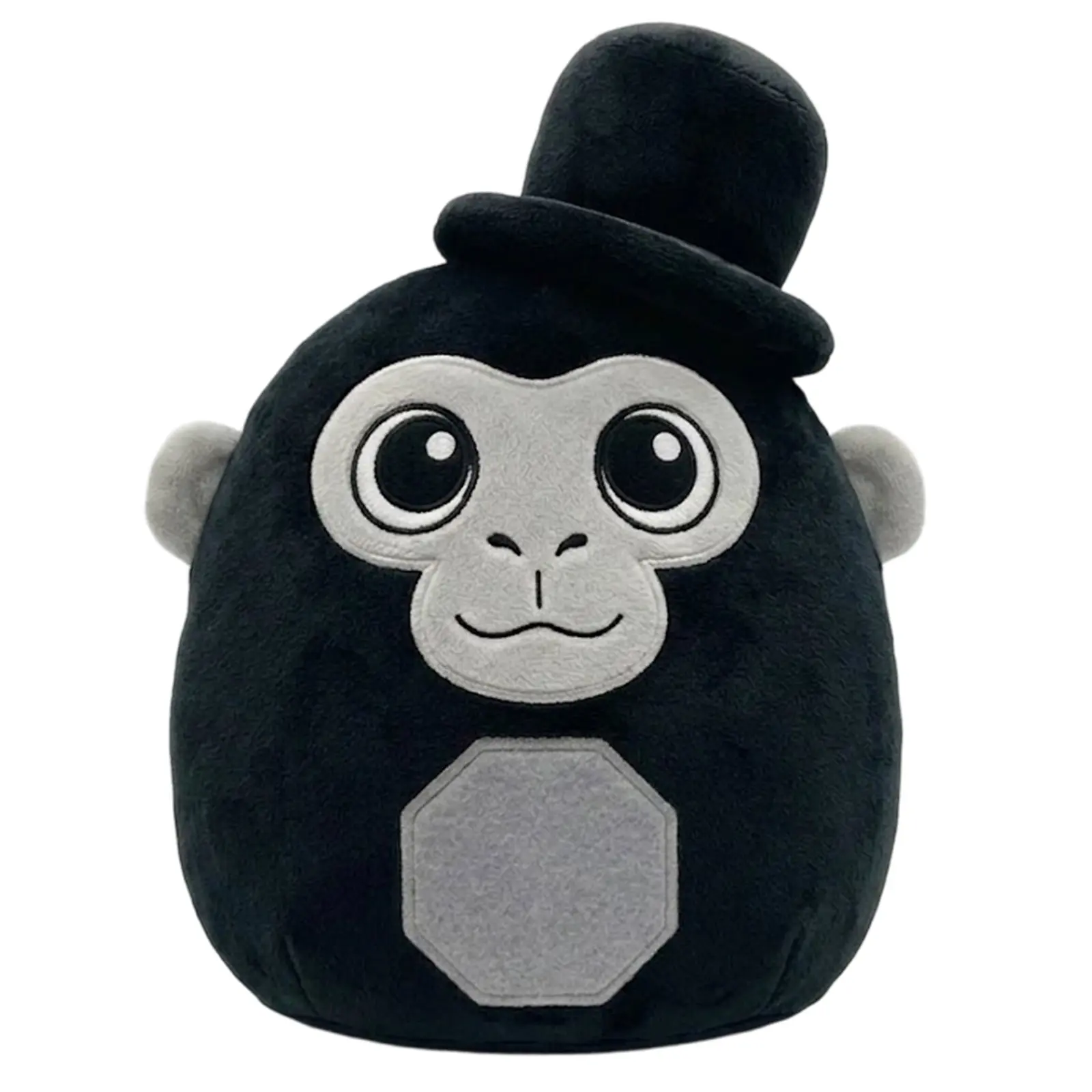Cartoon Gorilla Plush Figure Toy, Cute Monkey Stuffed Animal Plush Pillow with Top Hat, Adorable Jungle Character Cushion for Fans Collectors And Room Decor
