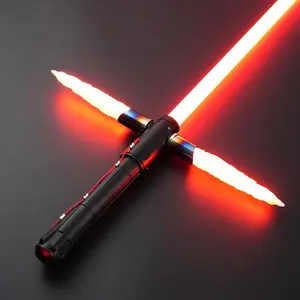 BJSABER Kylo Ren Style Custom Crossguard Lightsaber XRGB3.0/XENO3.0 Crackling Flame Dual Side Vents Metal Hilt Birthday Gift For Him, Motion Control RGB Rechargeable Color Changing Lightsaber Toy, may 4th sales