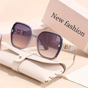 Women's Neutral Classic Retro Rectangular Sunglasses - Lightweight Metal Full-Rim Frame, Anti-Reflective PC Lenses, Suitable for Parties, Music Festivals, Includes Case & Cloth, Rectangular Women's Sunglasses