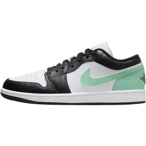 Men's Jordan 1 Low White/Black-Green Glow (553558 131)