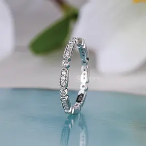 Vintage Style Full Eternity Wedding Band