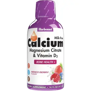 Liquid Calcium Citrate with Magnesium and Vitamin D3 Bone Health Support Supplement Mixed Berry Flavor 32 Servings