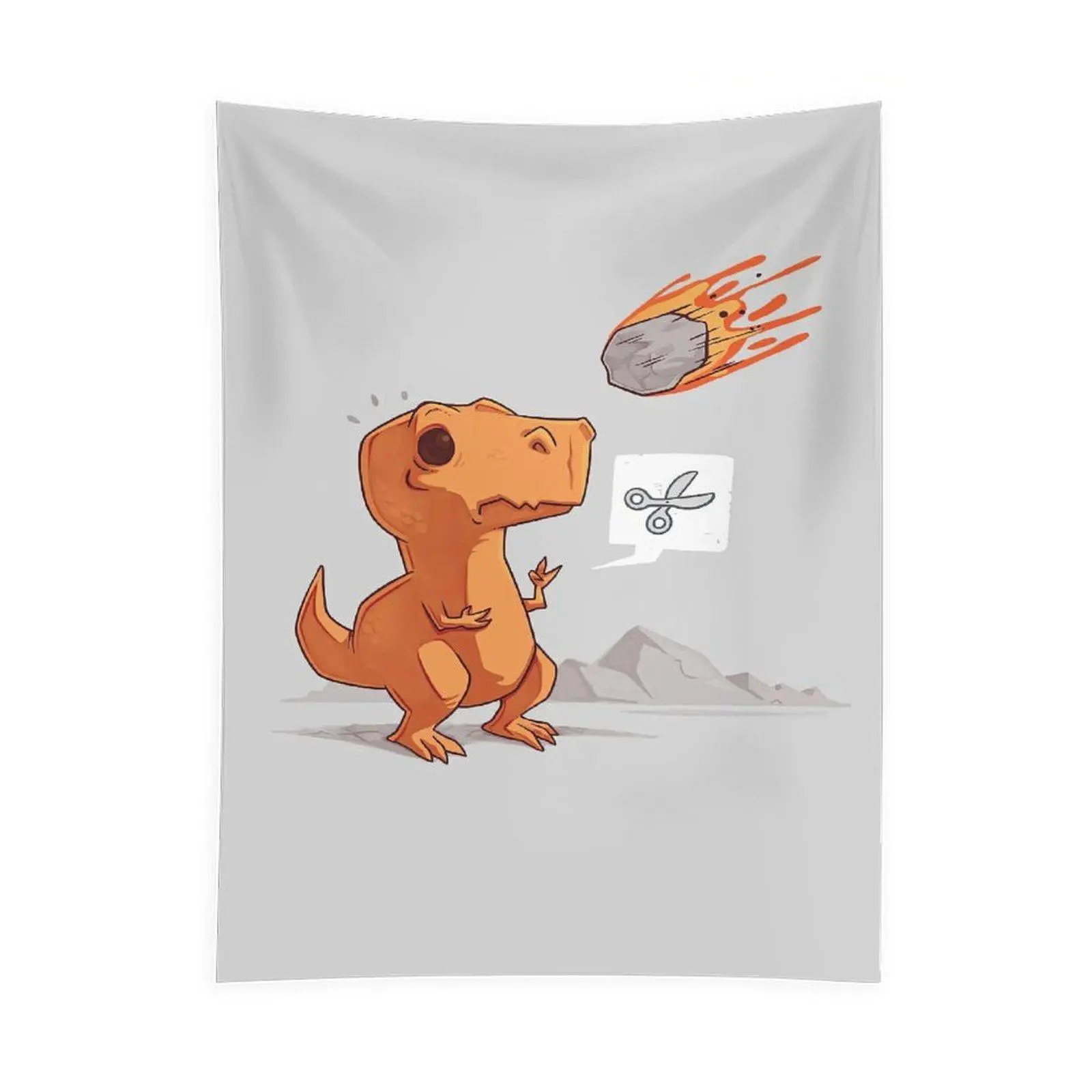 Cute Cartoon Dinosaur Tapestry Wall Hanging, Funny Animal Illustration Wall Decor, Minimalist Aesthetic Tapestry for Kids Room Bedroom Living Room Decoration