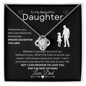 Daughter Gifts From Dad, To My Daughter Necklace From Dad, Love Knot Necklace, Daughter Necklace, Father Daughter Necklace, Gift For My Daughter, Birthday Gift, Christmas