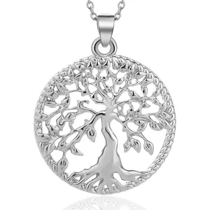 Sterling Silver Exquisite Tree of Life Pendant Necklace for Women Hypoallergenic Fashion Jewelry Commemorative Gift for Girlfriend,Mom, Wedding,  Birthday, Anniversary Mother's Day Trendy Daily Wear Necklace