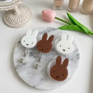 Cute Miffy Bunny Badge Reel and Phone Grip, Cute Accessories For Miffy Lovers, Pop Socket, ID Name Tag Holder, Gift For Her