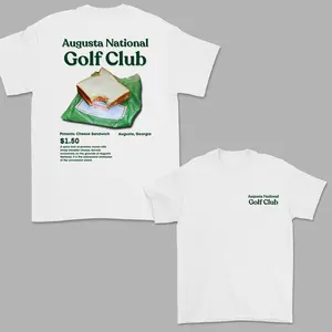 Augusta National Golf Club Graphic Tee For Men For Women, Trendy Gift Pimento Cheese Sandwich Design, Golf Humor Shirt, Unisex Cotton Apparel Top, Casual Streetwear, Viral Gift for Golf Lovers