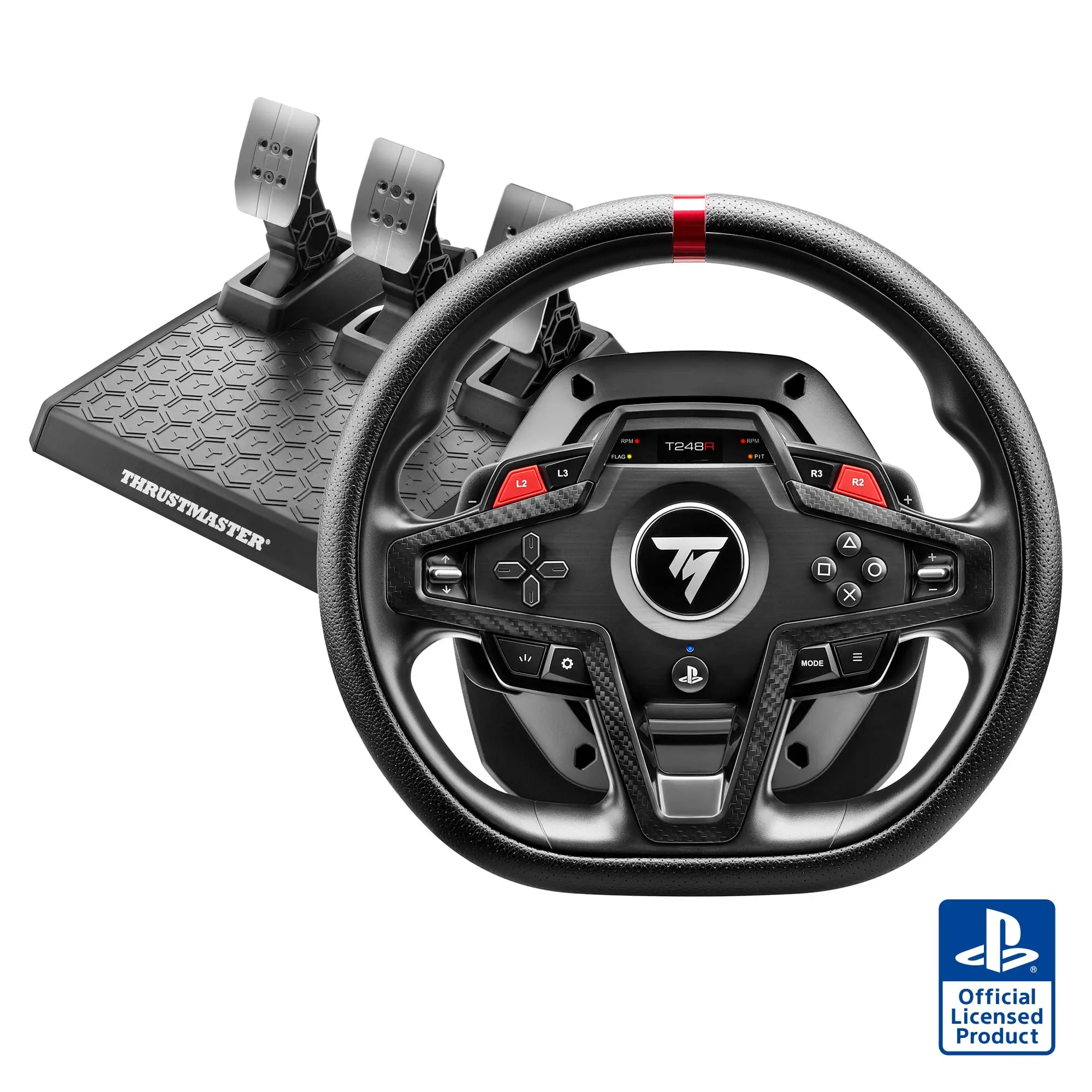 Thrustmaster - T248R Racing Wheel & Pedals  Hybrid Drive Force Feedback, Paddle Shifters for PS5, PS4, Windows - Black