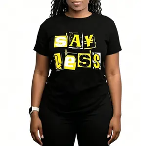 "Say Less" Distressed Yellow Graphic T-Shirt
