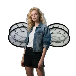 Black fairy wing performance prop set, including bee and butterfly wings, suitable for parties and festivals.