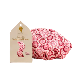 Reversible Satin Hair Bonnet Pink