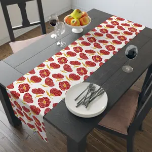 Slightly Subtle Floral Pattern Table Runner | Poppy Flower Table Decor FDT