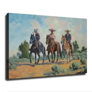 Mexican Cowboy Charro Cowboy with Horse Poster Canvas Wall Art Print Painting Decor Satin Room Decoration Ornaments Artistic Photo