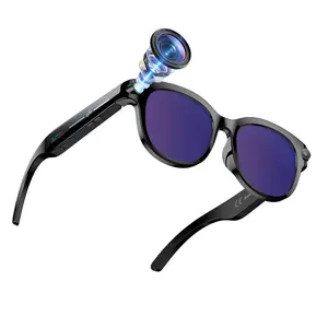 800W Pixel Camera AI Smart Glasses, 1080P Video Recording,3 Lenses (Transparent + Black +Purple ) ,290Mah Battery ,40g Weight ,Hands-free BT Calling,AI Translation ,AI Sunglasses