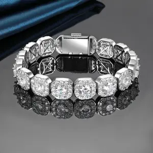 [LUMI31] D Color VVS Tennis Bracelet for Men Women Cuban Bracelet 12MM Wide Iced Out Chain Flip Bracelet with Giftbox