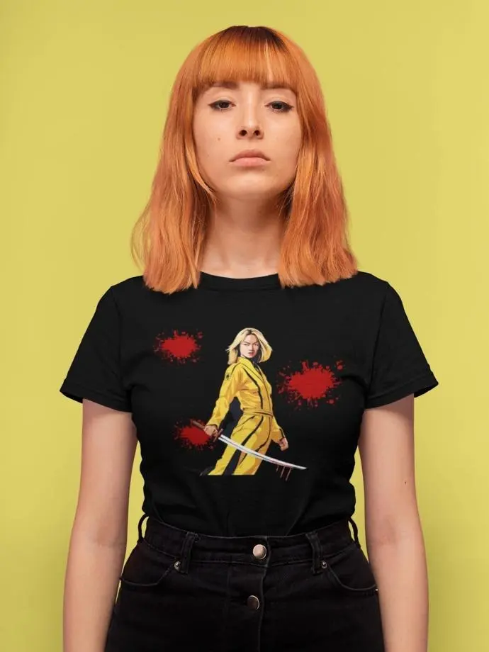 Animated Kill Bill Unisex Tee, Movie Fan Gift, Graphic Film Shirt, Quentin Tarantino, Cult Classic Top, Retro Cinema Apparel anime  shirts crewneck round