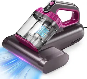 Mattress Vacuum Cleaner 17Kpa 650W 273nm UV-C Light 145°F Heating 80000 RPM Brushroll Deep Cleaning Bed Sanitizer Dust Mite Remover Upholstery Sofa Pillows Handheld High Suction