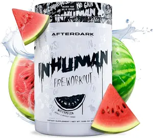 INHUMAN AFTERDARK Pre-Workout Watermelon - 21 Serving Powder for Mind-Muscle Connection & Sustained Energy - Supplement