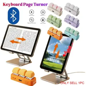 Wireless Page Turner for Kindle and E-Books, Hands-Free Stand and Remote, Rechargeable, Compatible with Smartphones, iPad, Tablets