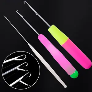 3pcs/set Crochet Hooks with Tongues, Sweater Repair Crochet Hooks, Hand-Knitted Sweater Small Size with Tongue Household Extra Fine Crochet Hooks, Wig Dreadlocks Crochet Hooks, Crochet Kit
