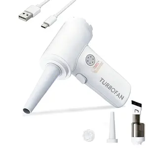 Oroms 2-in-1 Mini Desk Vacuum & Air Duster, Portable Keyboard Cleaner with USB Rechargeable Turbo Fan