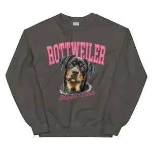 Rottweiler Mom Club Sweatshirt ~ Sweatshirt Unisex Apparel Relaxed Fit Printed in the USA Clothing Womenswear Casual and Comfortable