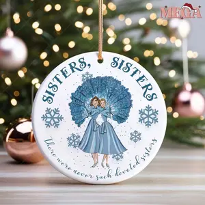 White Christmas Ceramic Ornament, Christmas Movie Ornament, White Christmas Ornament, Columbia Inn Ornament, 90s Xmas Movie Ornament