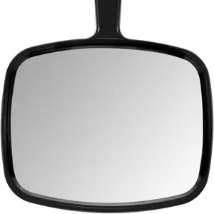 PROTECLE Hand Mirror, 9.3" L x 6.7" W Salon Barber Hairdressing Handheld Mirror with Handle, Square Black