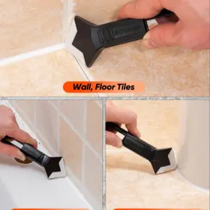 3-In-1 Caulk Remover Tool, Silicone Sealant Scraper for Bathroom Kitchen Floor Window Sink Joints, Glass Glue Corner Scraping Knife