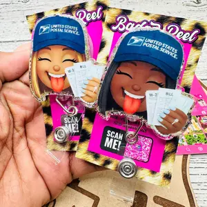 Funny Delivery Lady Labor And Delivery Acrylic Badge Reel Retractable ID Holder For L&D Nurses, Obstetricians, And Healthcare Professionals