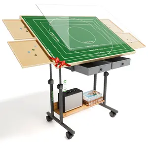 2000 Piece Puzzle Table with Drawers - Jigsaw Puzzle Table for Adults with 5 Tilting Angle, 41"x30" Puzzle Board with Cover, Puzzle Table with Adjustable Legs & Wheel