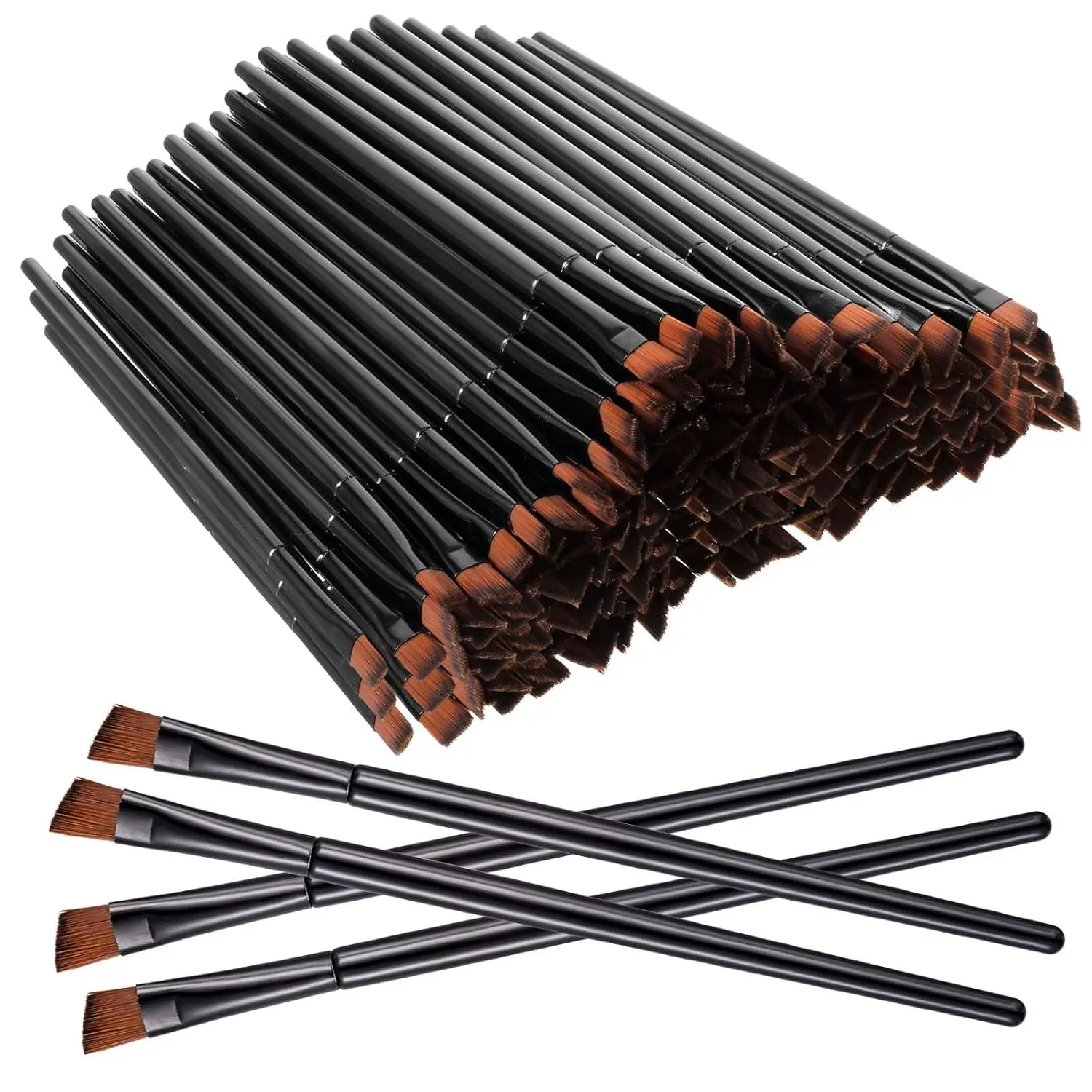 200 Pieces Disposable Angled Eyebrow Brushes Bulk,Eyeliner Brow Tint Brushes,Eye Shadow Applicator Sticks Disposable Makeup Brushes,Salon Beauty Cosmetic Make up Tool Esthetician Supplies