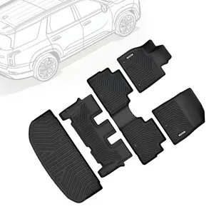 OEDRO Floor Mats Fit for 2020-2025 Hyundai Palisade, Palisade Floor Liners Custom Fit 3 Rows and Cargo Liner Behind 3rd Row Set