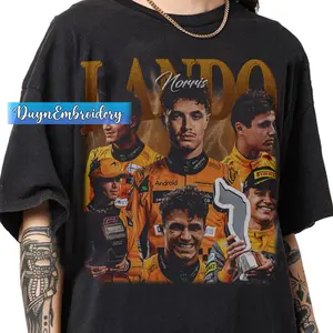 Unbranded 90s Vintage Graphic Casual T-Shirt - Lando Norris Bootleg Rap Top, Menswear Fabric Unisex Gift for Adults