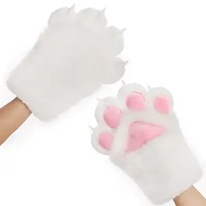 Fluffy Cat Paw Gloves with Claws - Squeeze The Palm to Squeak! Unique Valentine‘s Gift for Her/Him.
