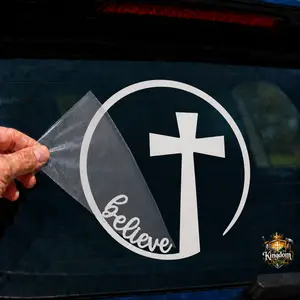 Believe In Jesus Vinyl Decal - Handmade Christian Car Window Sticker, Tumbler/Laptop Decal, Faith Gift