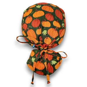 Dark Green Rustic Pumpkin Ponytail scrub cap for women with satin lined option by Paradise Caps.