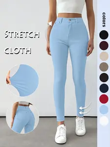 GILIPUR Y2K Women's Plain Pocket Button Leggings, Activewear Bottoms, Casual Comfy Skinny Pants Yoga Training Pants for Yoga Gym Workout, Ladies Athleisure Bottoms for Fall & Winter, T-Chic, Versatile Commuter Essential, Office Wear