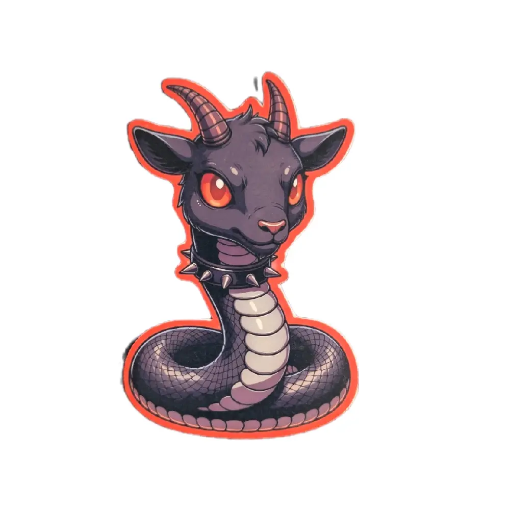 Cute Snake Goat Vinyl Stickers, 3-Pack Waterproof Home Decor for Unique Interior & Household Items Decor