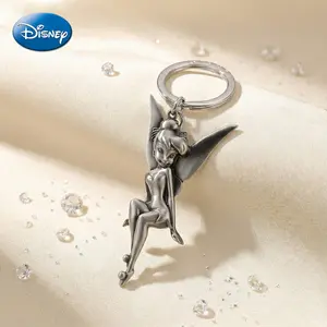 1PC Disney Tinkerbell Officially licensed Keychain Zinc Alloy 3D Figurine Bag Clip Charms Anime Figure Anime Collector Keyring Backpack Decor