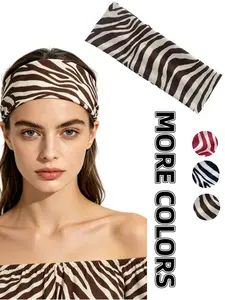 3pcs Zebra Print Yoga Sports Headbands, Elastic Non-Slip Wide Sweat-Wicking Hair Bands for Women, Sweat Absorbing Headband Exercise Fitness Running Gym Workout Accessories