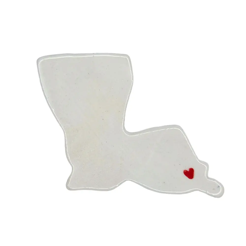 Handmade Louisiana City Ceramic Magnet - Custom Red Heart Design Souvenir