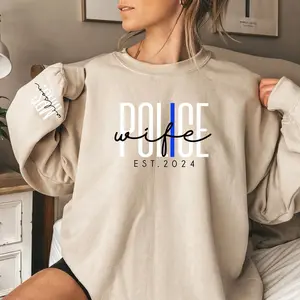 Police Wife Sweatshirt, Wife's Police Shirt, Police Girlfriend Shirt, Women's Cop Wife Shirt, Thin Blue Line Hoodie, Gifts For Wife