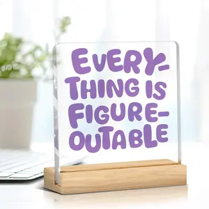 Inspirational Purple Office Desk Decor Sign With Stand, Acrylic Plaque, Inspirational Gifts for Women Men, Motivational Positive Affirmations Office Accessories for Home Classroom, Desk Shelf Tabletop Decoration