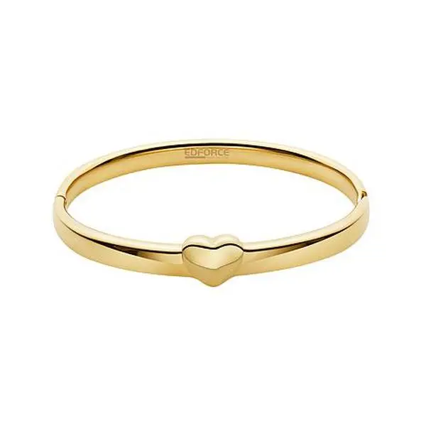 Stately Steel Stainless Steel Heart Bangle