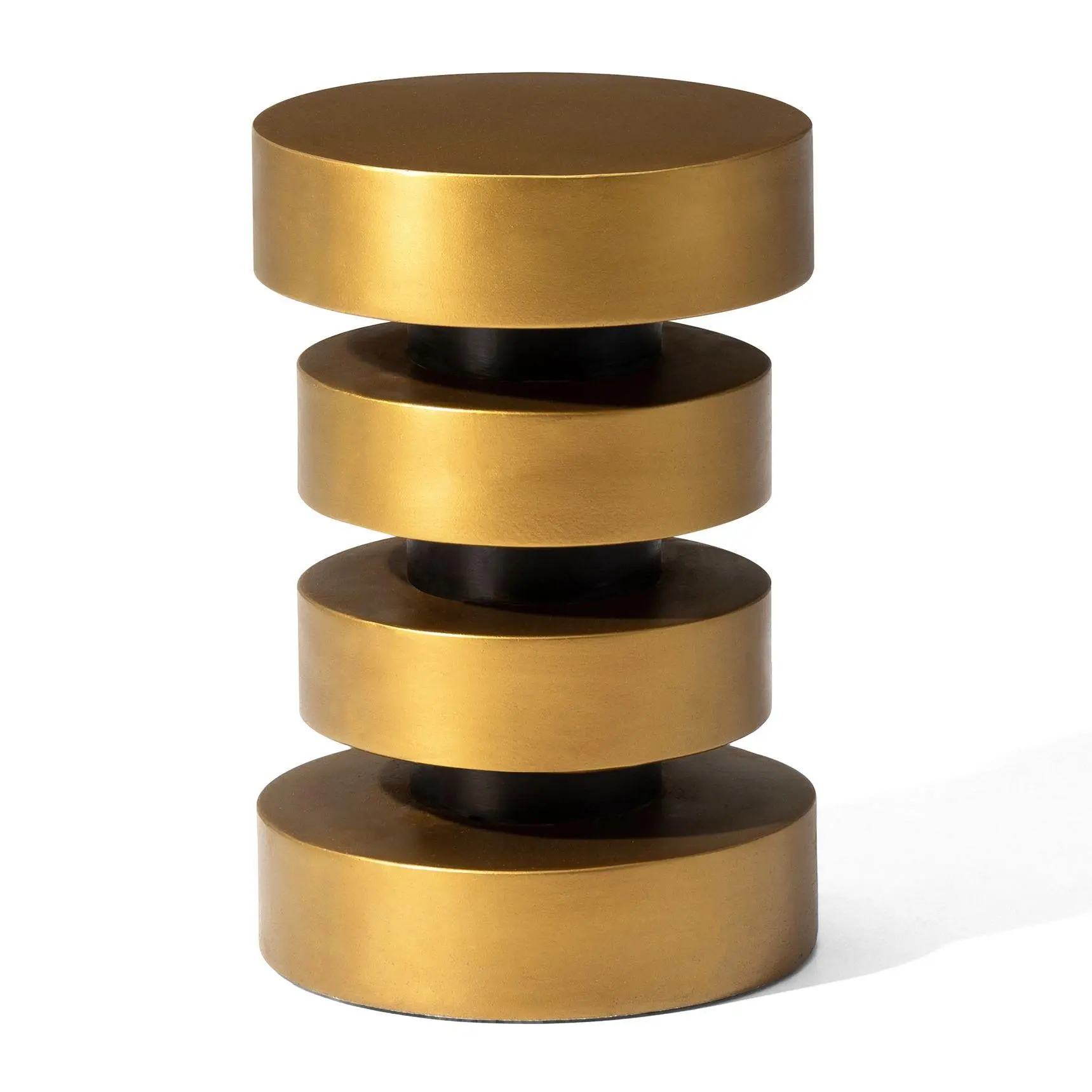 Glitzhome Modern Gold Floating Disks Side Table /Accent Stool
