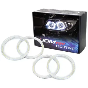 iJDMTOY 7000K Xenon White LED Angel Eye Halo Rings Kit For 2006-2012 BMW E90/E91 3 Series 4-Door (Fit Xenon Trim ONLY) (Retrofit Required)
